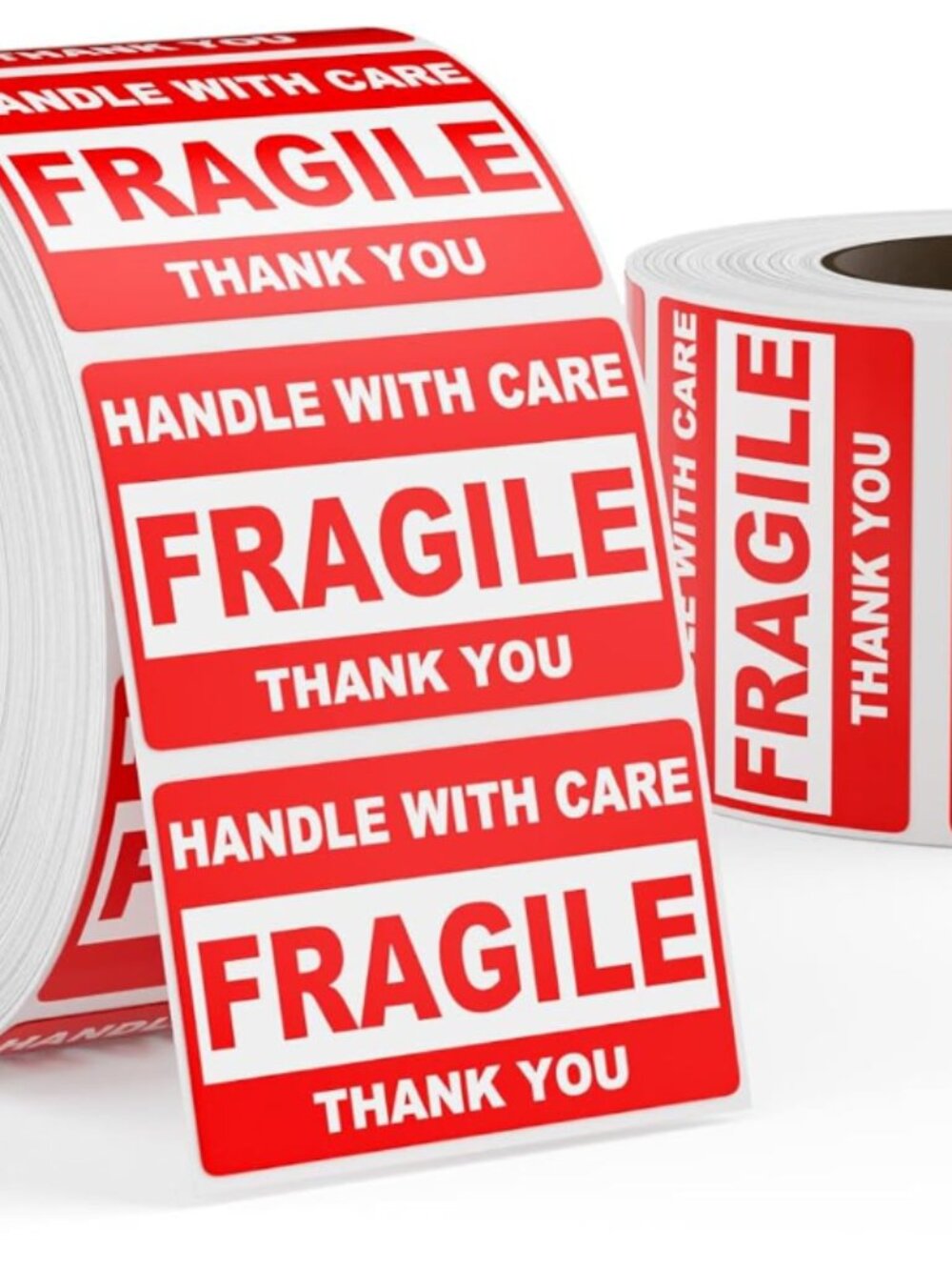 100 ct. Fragile Handle With Care Red Shipping Labels - 2"x3" rectangle